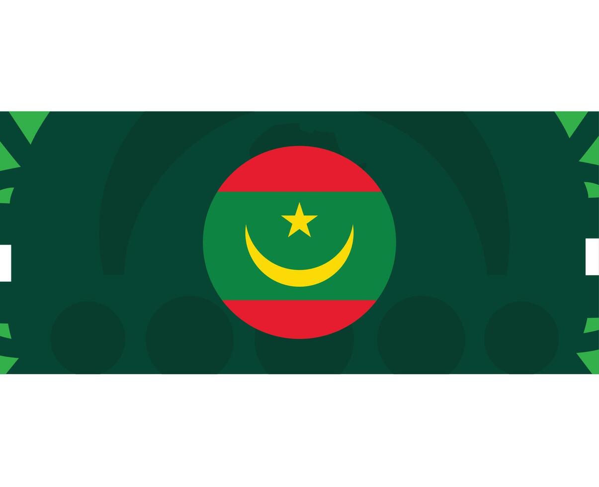 Mauritania Flag Emblem African Nations 2023 Teams Countries African Football Symbol Logo Design Vector Illustration