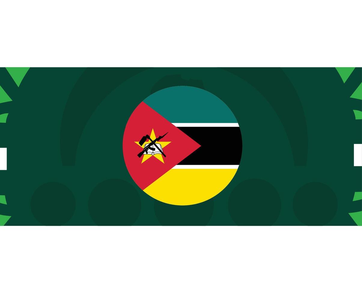 Mozambique bandera emblema africano naciones 2023 equipos países africano fútbol americano símbolo logo diseño vector ilustración