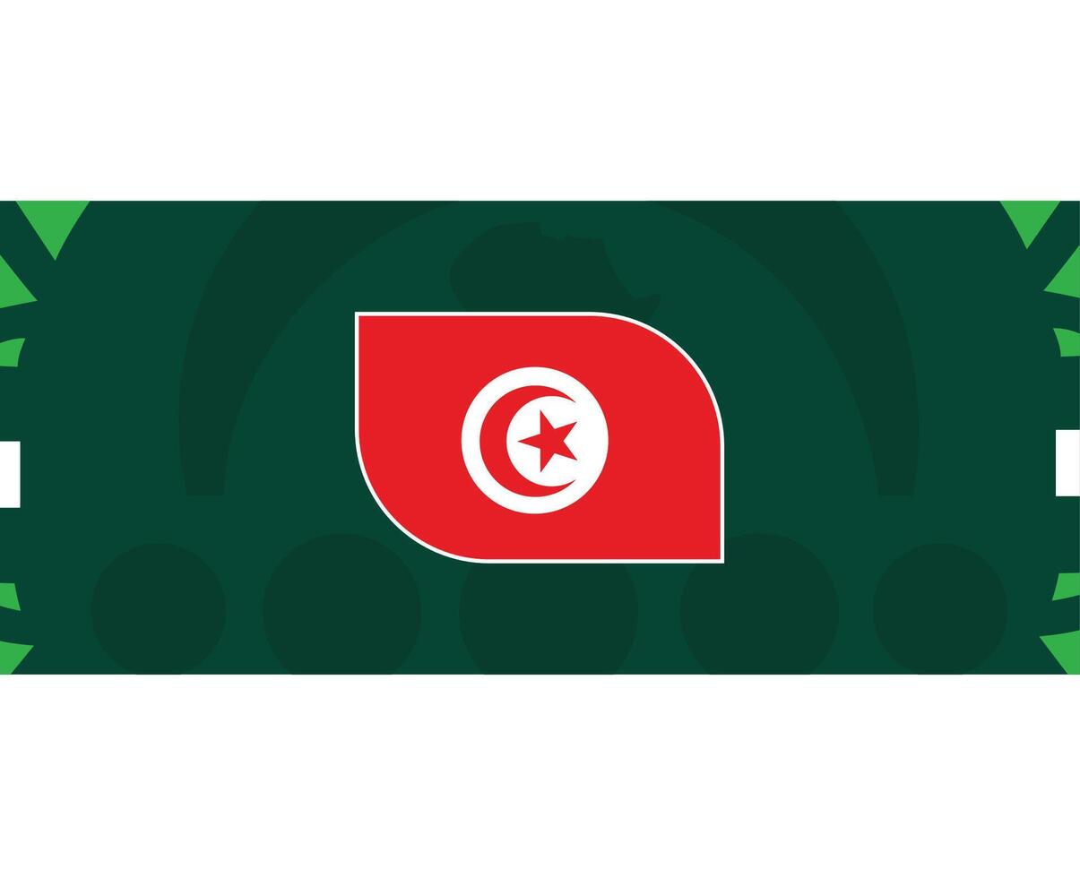Túnez emblema bandera africano naciones 2023 equipos países africano fútbol americano símbolo logo diseño vector ilustración