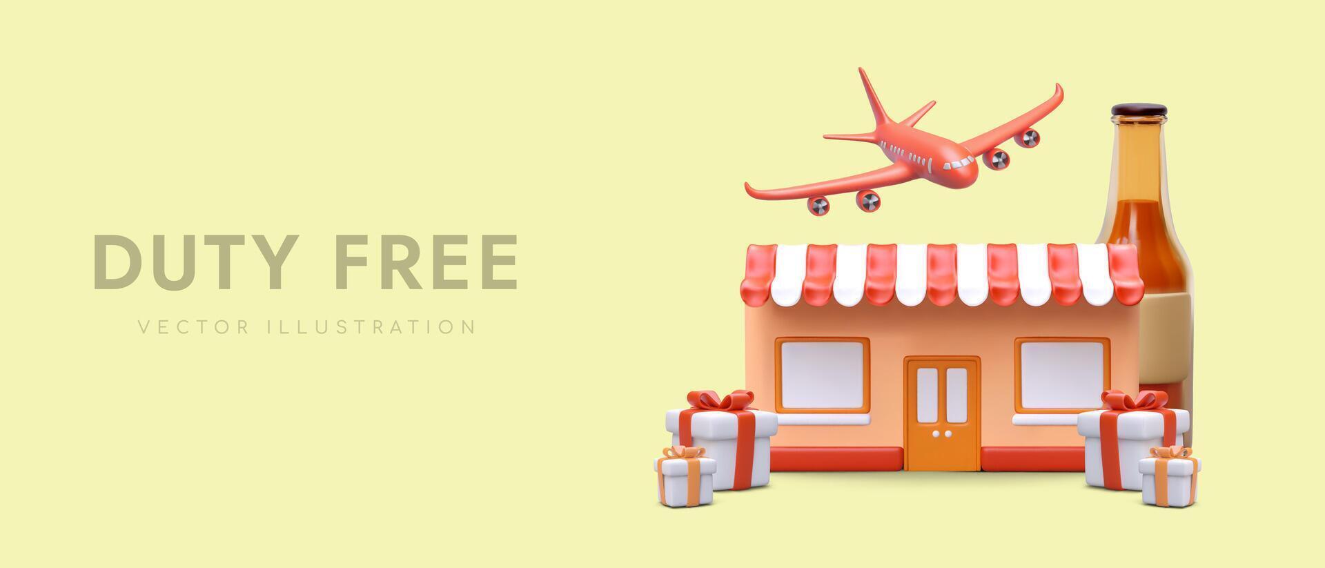 Advertising web page for order and buying products in duty free vector