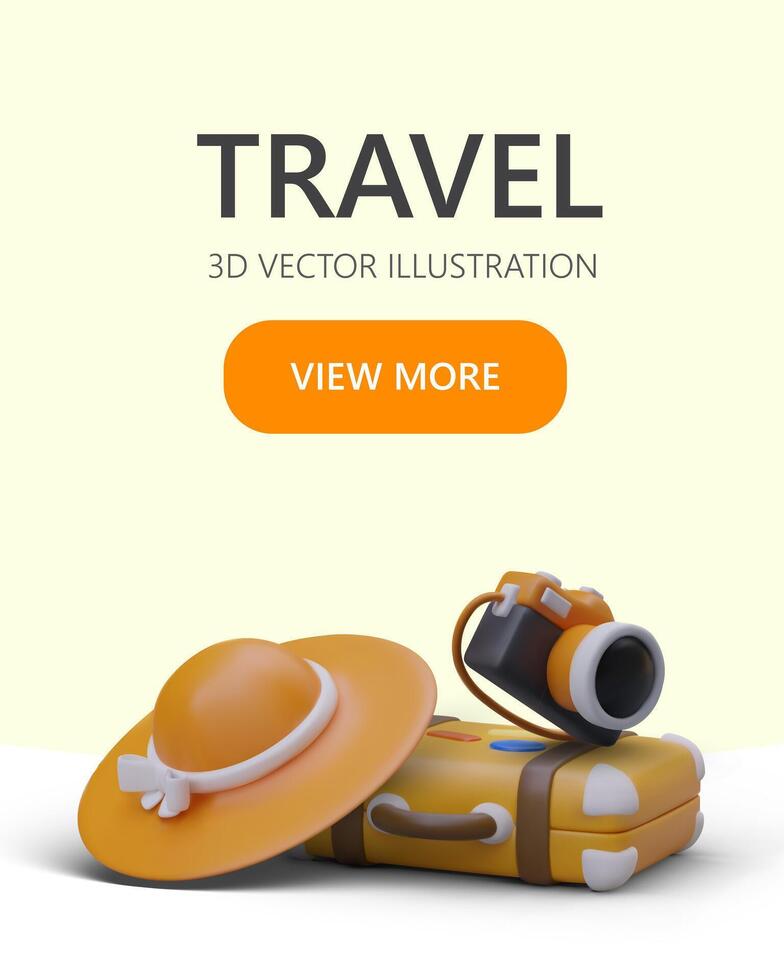Vertical poster for tourism business advertising. Sale of tickets and tours vector