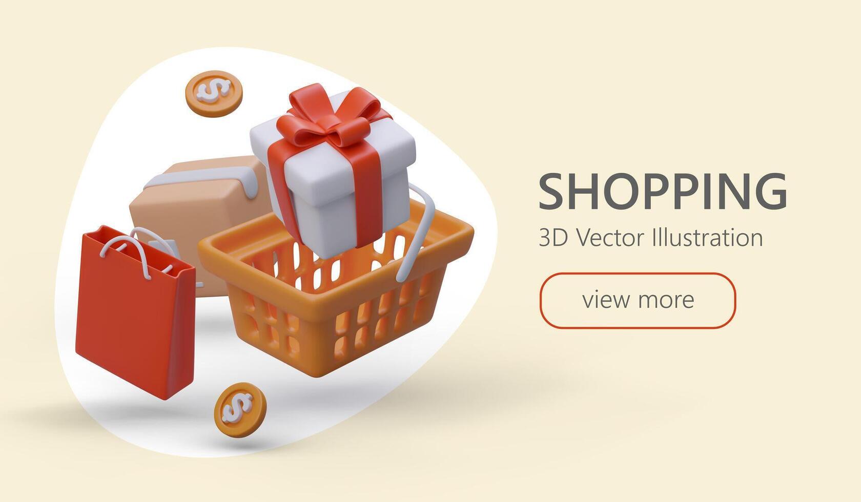 Modern shopping. Convenient way to make necessary purchases vector