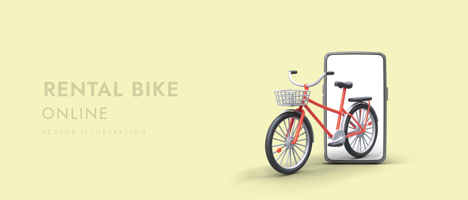 Bicycle sharing system. Bike rental of various types vector