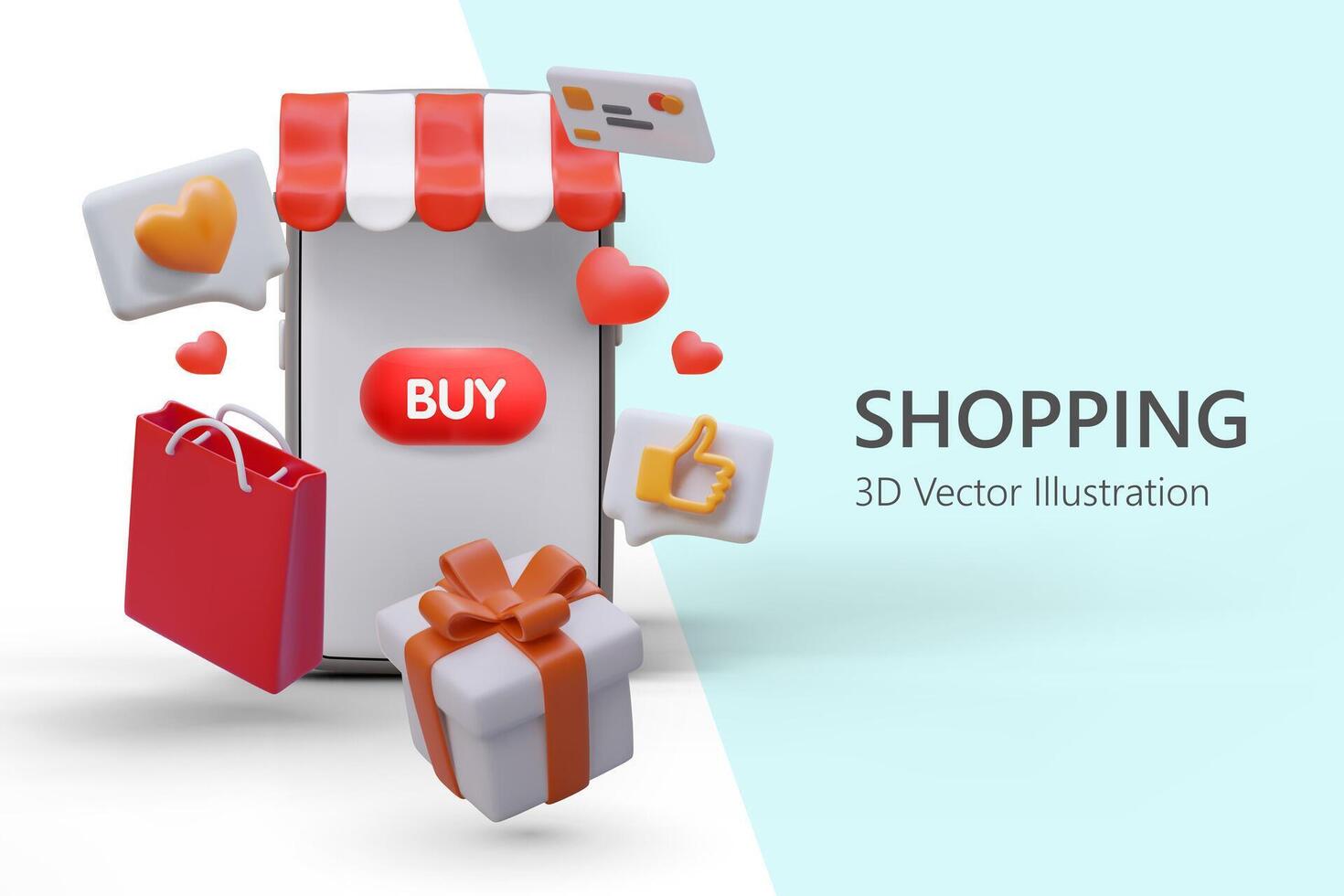 Grand shopping. Application for booking goods. Gifts for all holidays vector