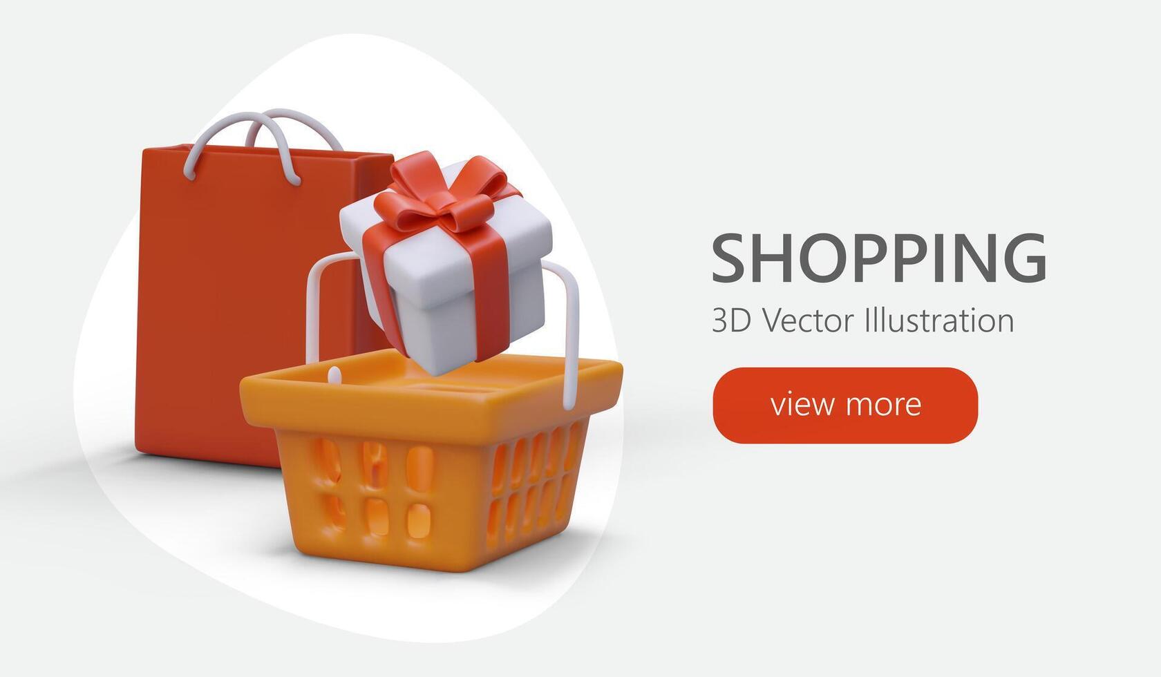 Shopping with gifts. More purchases for one price. Promotional offer from store vector