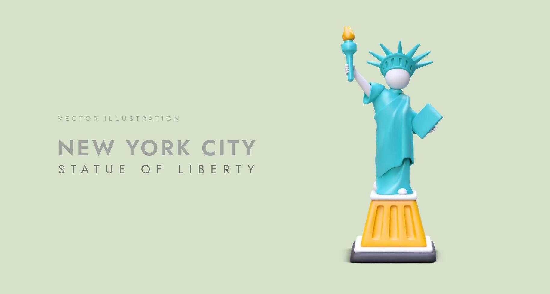 Statue of Liberty in New York. Realistic image of world famous monument vector