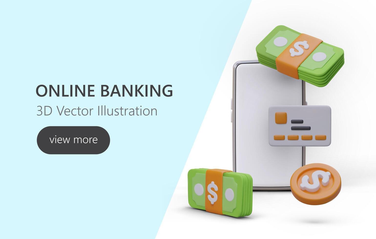 Application for controlling funds through phone. Non cash payment method vector