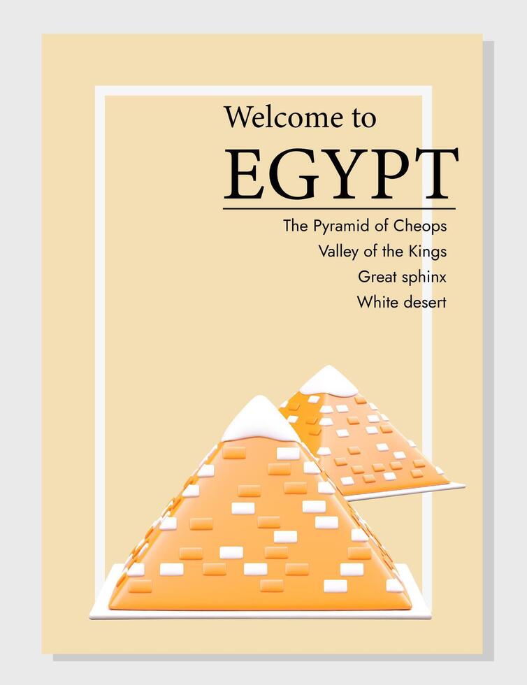Welcome to Egypt. Its time to get acquainted with architecture of pharaohs era vector