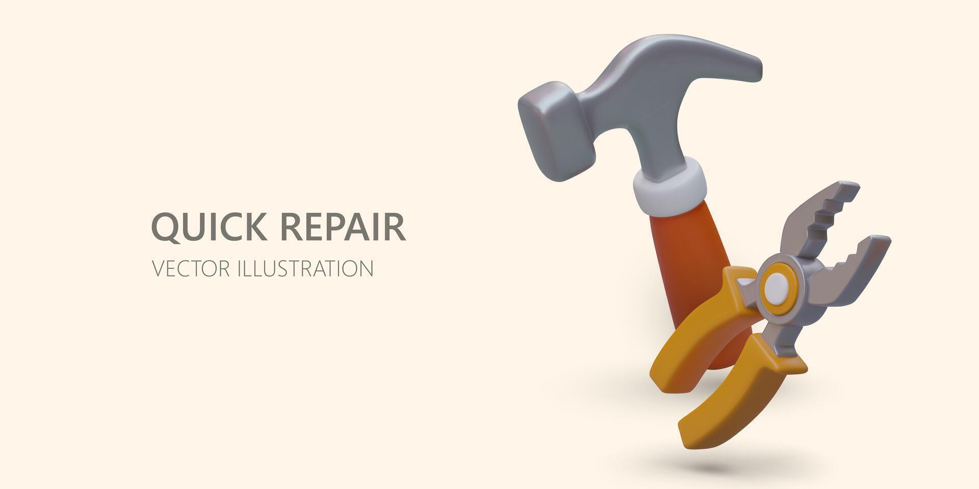 Quick repair service. Elimination of small and complex breakdowns vector