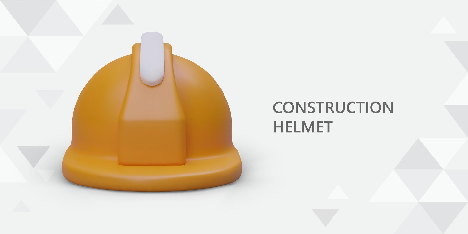 3d realista casco para cabeza proteccion. web póster para en línea Tienda con sitio para texto vector