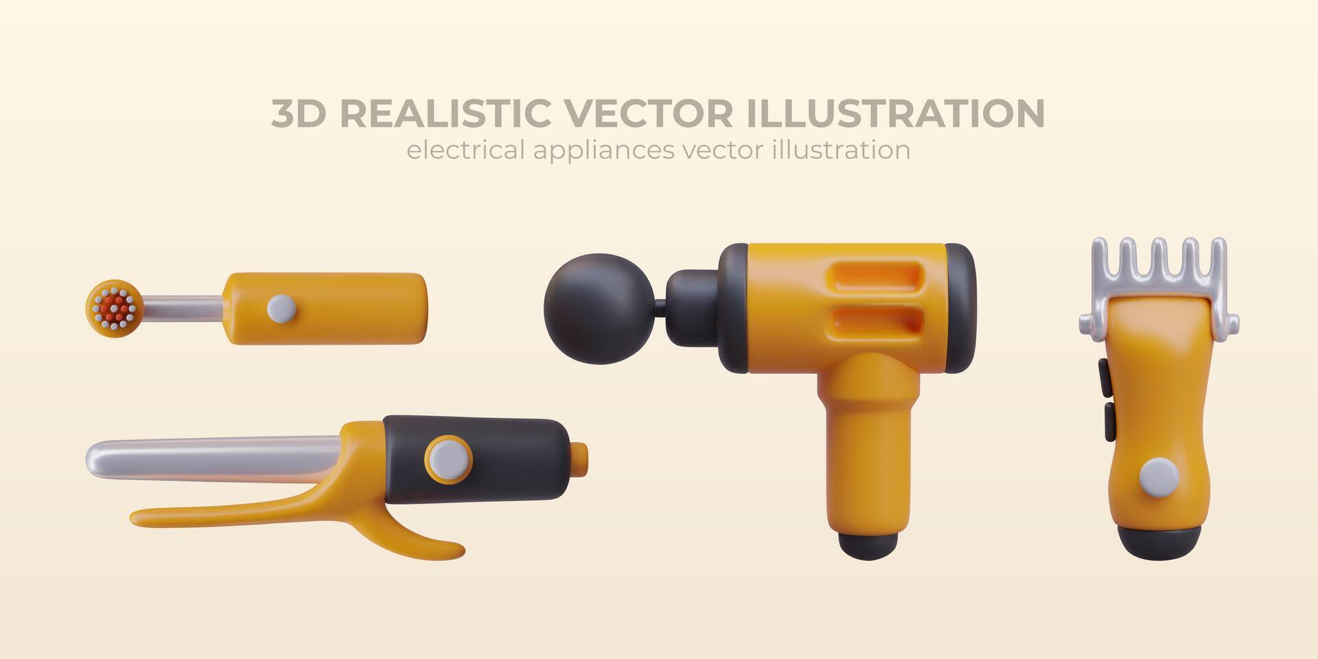 Concept of different electrical appliances for home use vector