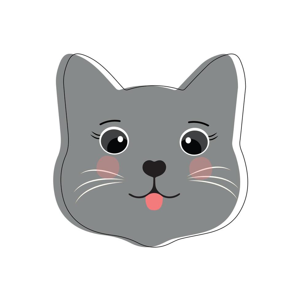 gato mascota cabeza cara icono, vector ilustración de gracioso dibujos animados gatos, gato cara con varios expresiones y patrones vector ilustración plano diseño. eps 10