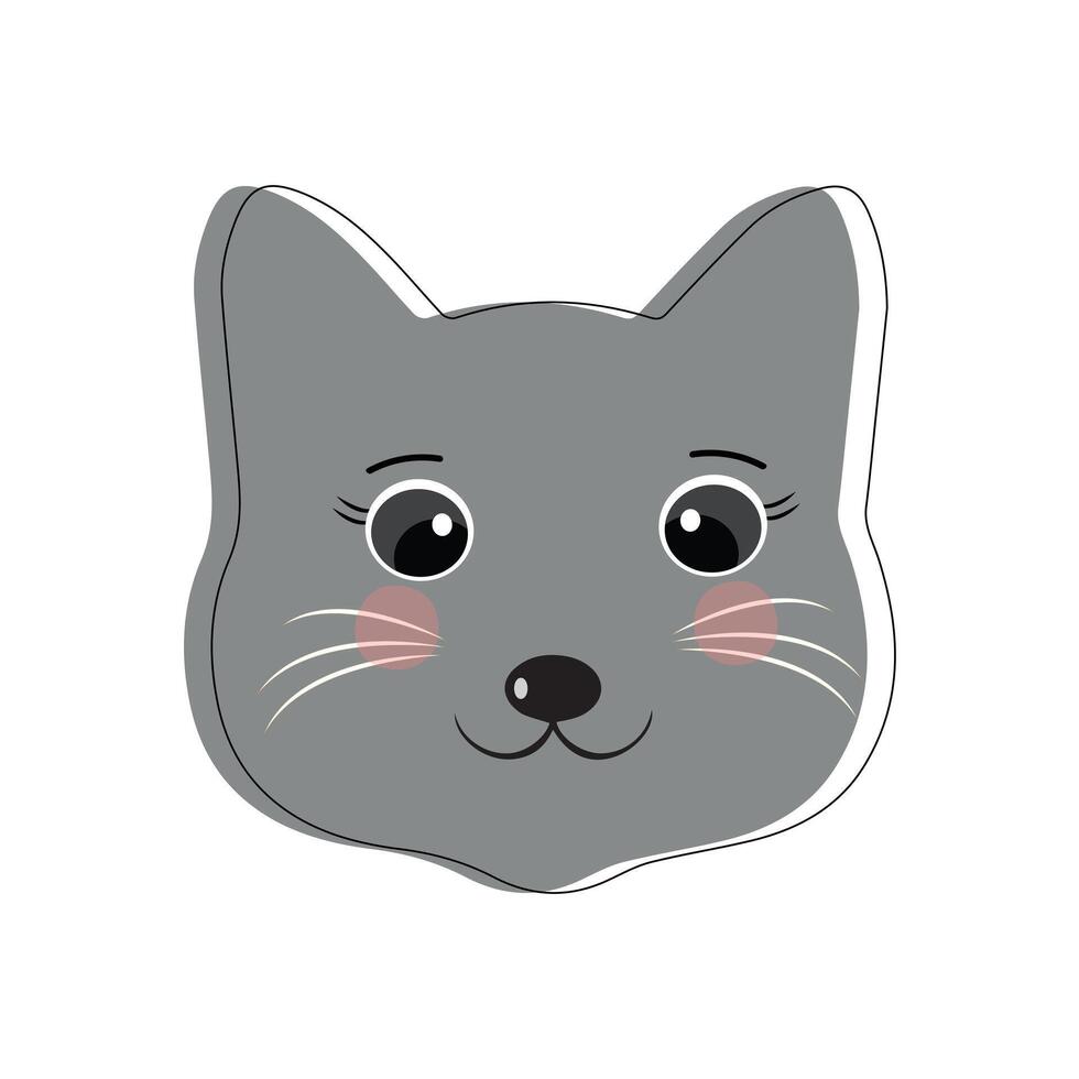 gato mascota cabeza cara icono, vector ilustración de gracioso dibujos animados gatos, gato cara con varios expresiones y patrones vector ilustración plano diseño. eps 10