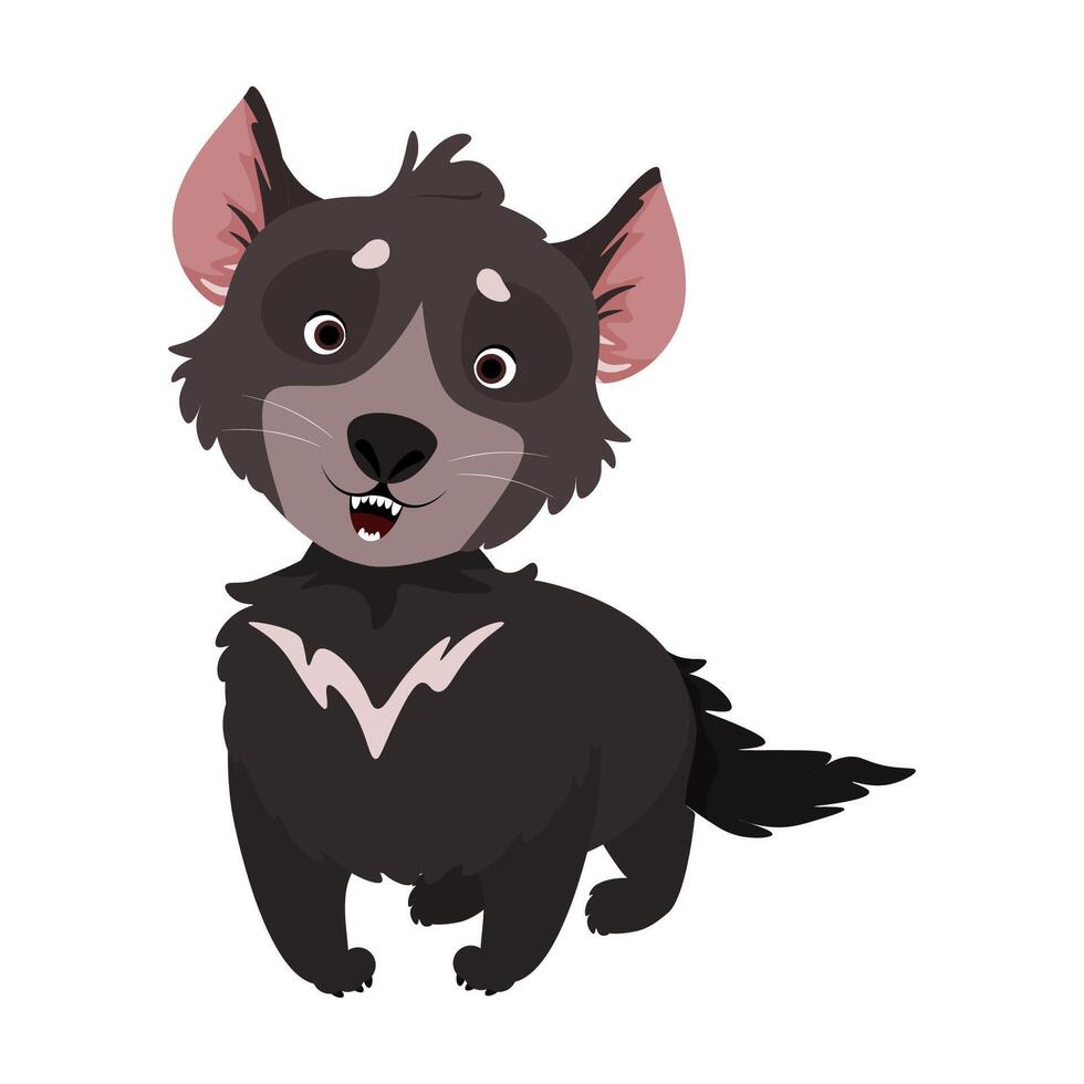 Cute Australian Tasmanian devil standing vector