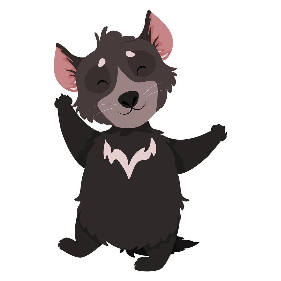 Cute cartoon Tasmanian devil with paws spread to the side vector