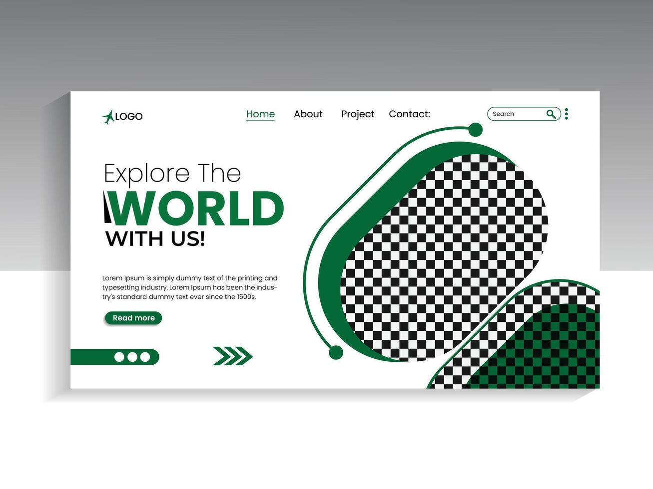 Travel and tourism landing page banner template vector