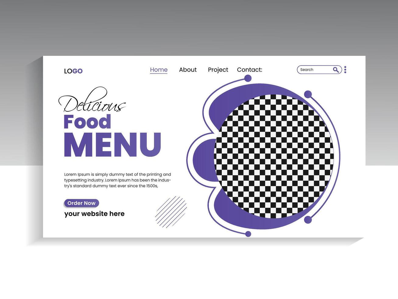 restaurante comida menú aterrizaje página bandera modelo vector
