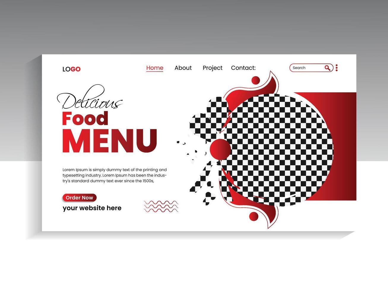 Restaurant Food menu landing page banner template vector