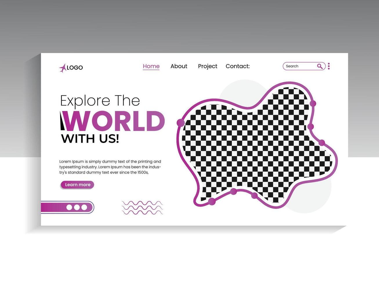 Travel and tourism landing page banner template vector