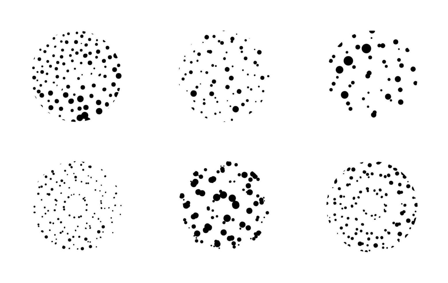 Round icon social highlights with black dots in minimalistic abstract style. Doodle circles for media stories vector