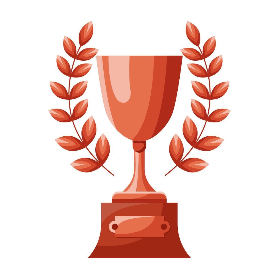Bronze cup with wreath vector