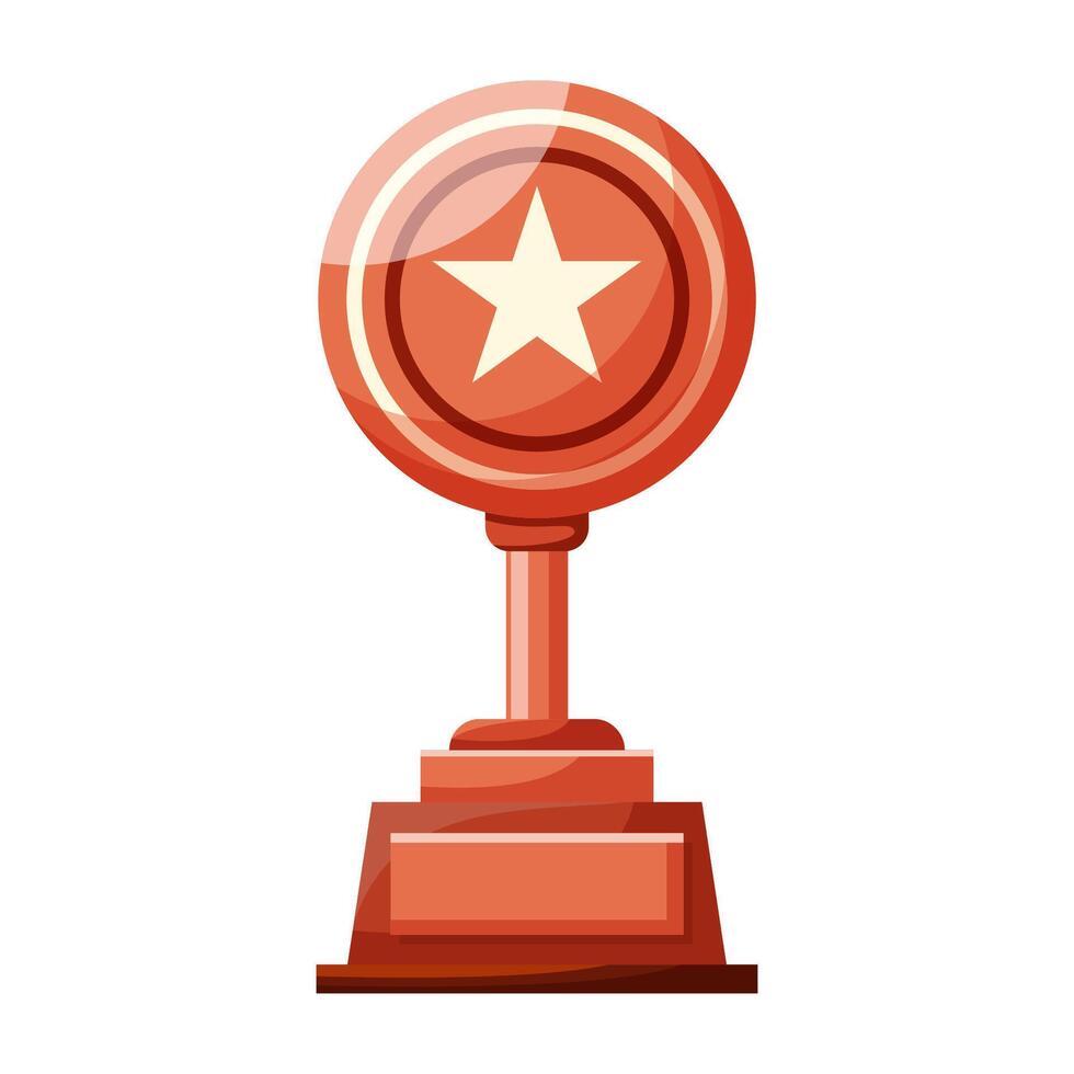 Bronze round cup with star vector