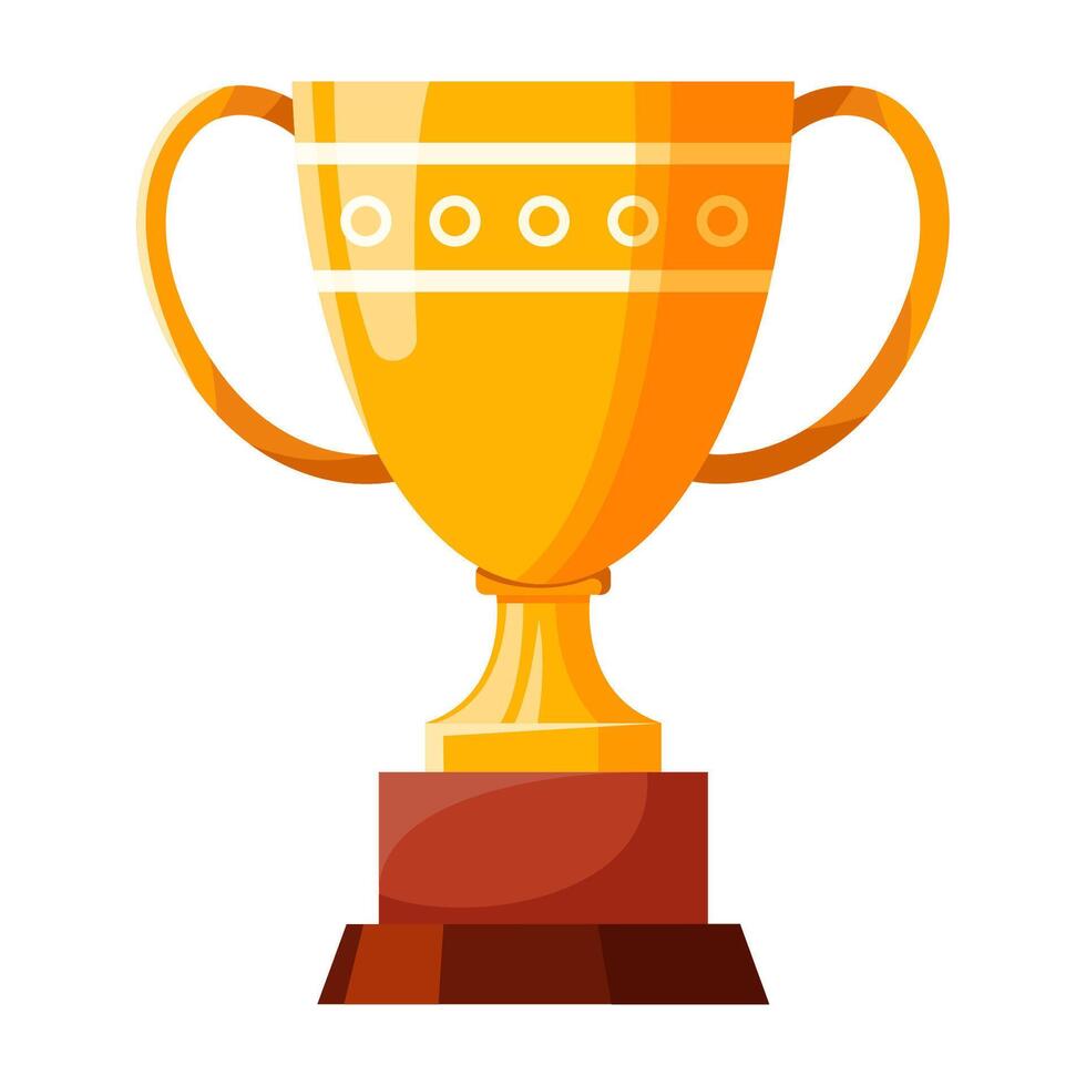 Gold cup with big handles vector