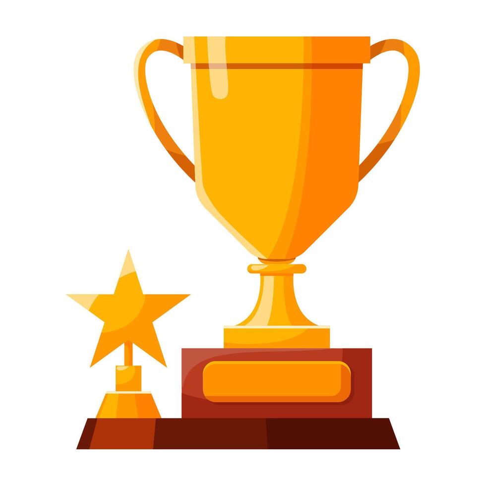 Gold cup with star vector