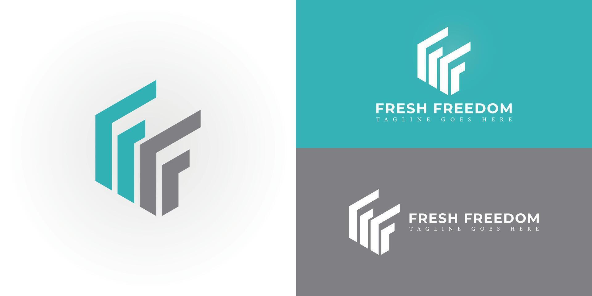 logotipo de la letra inicial abstracta f o ff en color azul grisáceo aislado en fondo blanco aplicado para el logotipo de la empresa contable y financiera también adecuado para las marcas o empresas que tienen el nombre inicial ff. vector