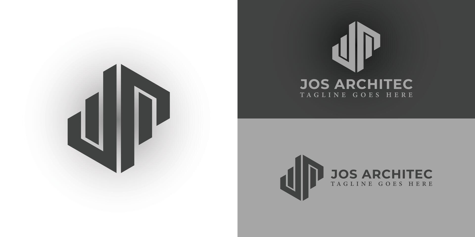 Abstract initial letter JA or AJ logo in black color isolated in white and black backgrounds applied for architecture studio logo also suitable for the brands or companies have initial name AJ or JA. vector