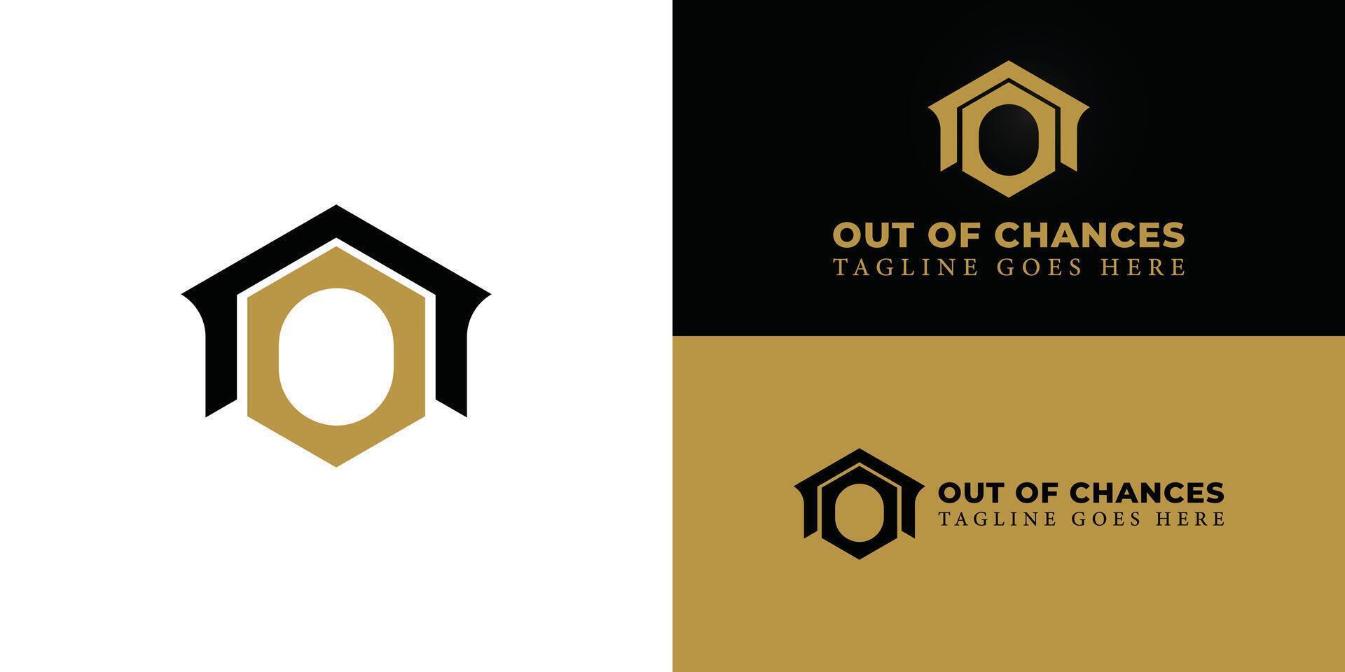 Abstract initial letter OC or CO logo in black and gold color isolated in white, black, and gold background applied for business and consulting education logo also suitable for the brands or companies vector