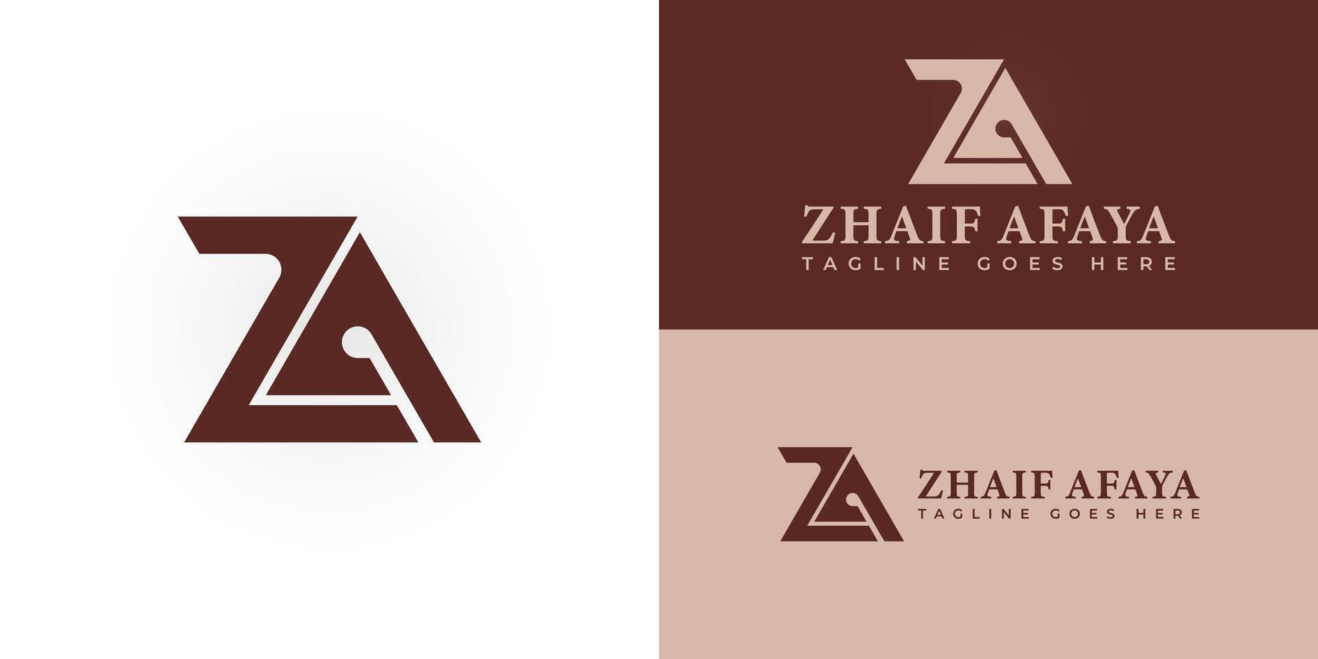 Abstract Alphabet letters monogram logo AZ or ZA in deep red presented with multiple background colors. The logo is suitable for the jewelry business logo design inspiration template vector