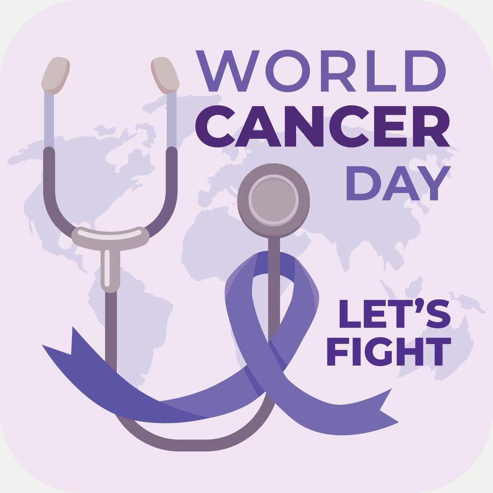 mundo cáncer día es observado cada año en febrero 4, a aumento conciencia de cáncer y a animar sus prevención, detección, y tratamiento. vector ilustración