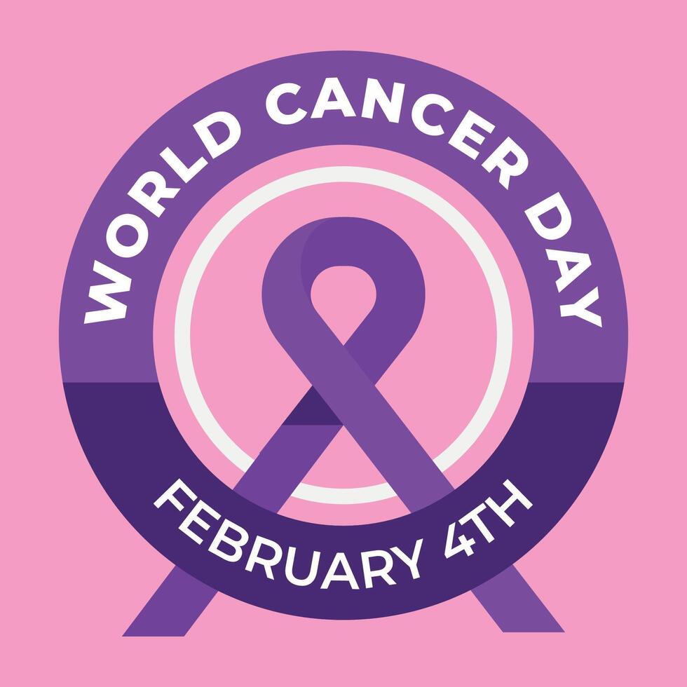 World Cancer Day card, February 4 vector