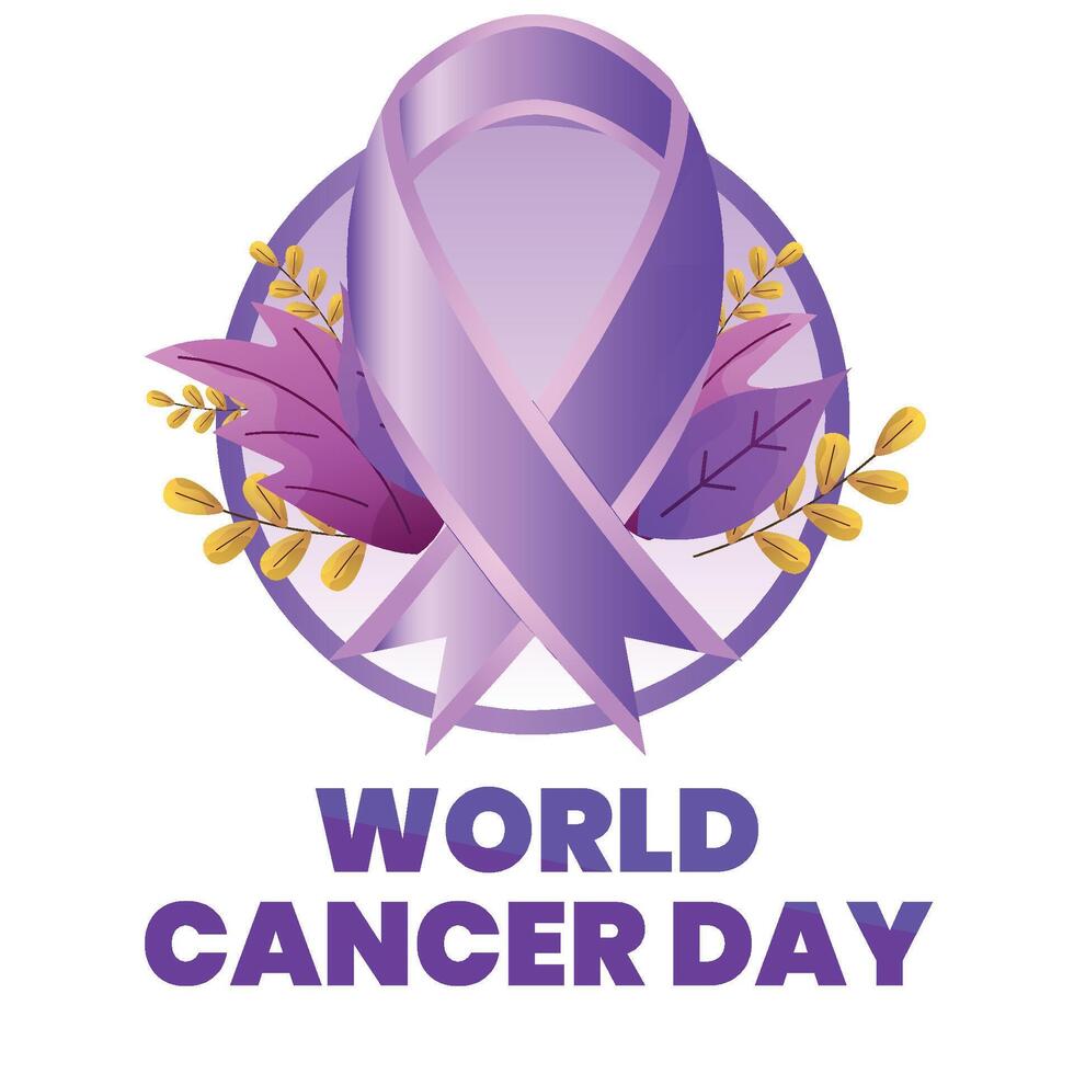 World Cancer Day card, February 4 vector