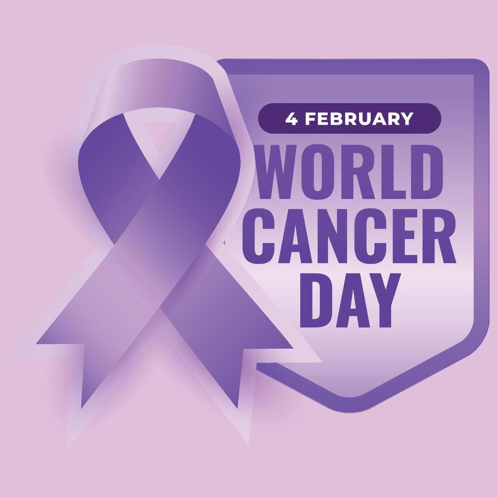 mundo cáncer día es observado cada año en febrero 4, a aumento conciencia de cáncer y a animar sus prevención, detección, y tratamiento. vector ilustración