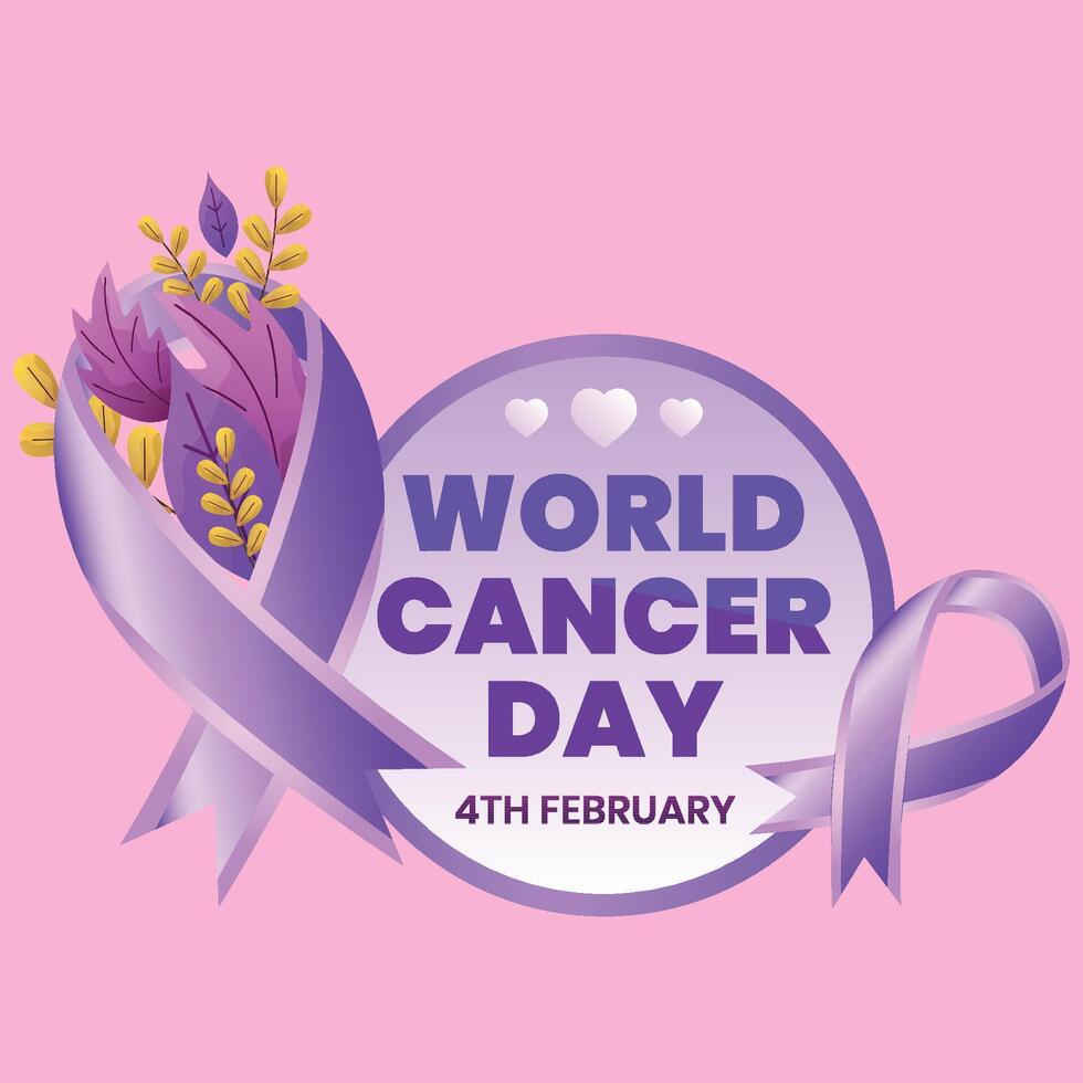 World Cancer Day card, February 4 vector