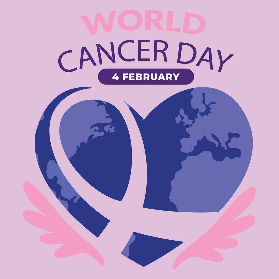 World Cancer day is observed every year on February 4, to raise awareness of cancer and to encourage its prevention, detection, and treatment. Vector illustration