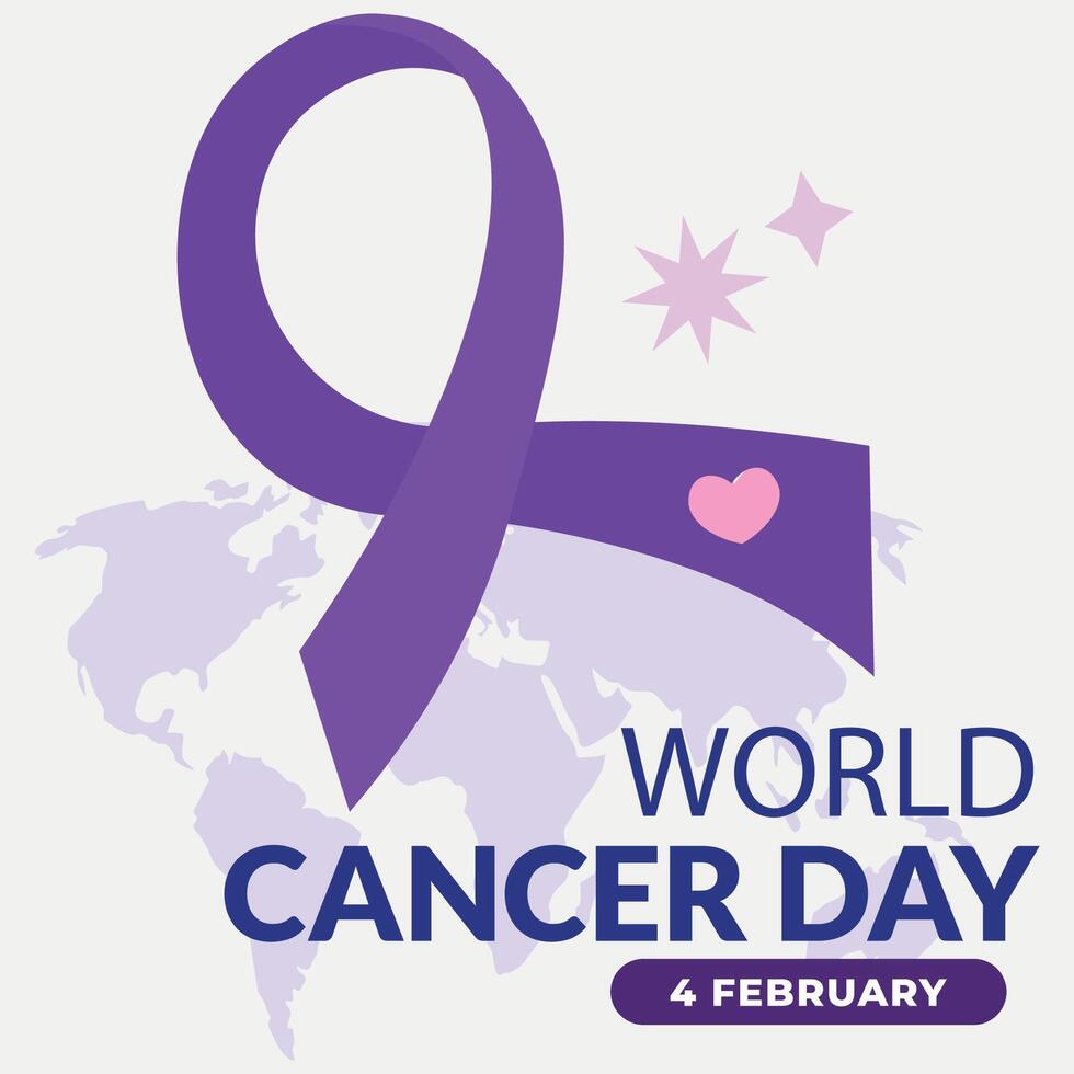 World Cancer day is observed every year on February 4, to raise awareness of cancer and to encourage its prevention, detection, and treatment. Vector illustration