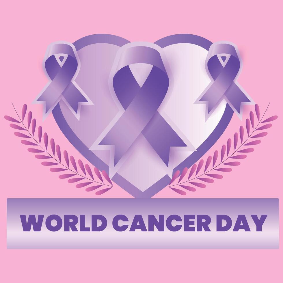 World Cancer Day card, February 4 vector