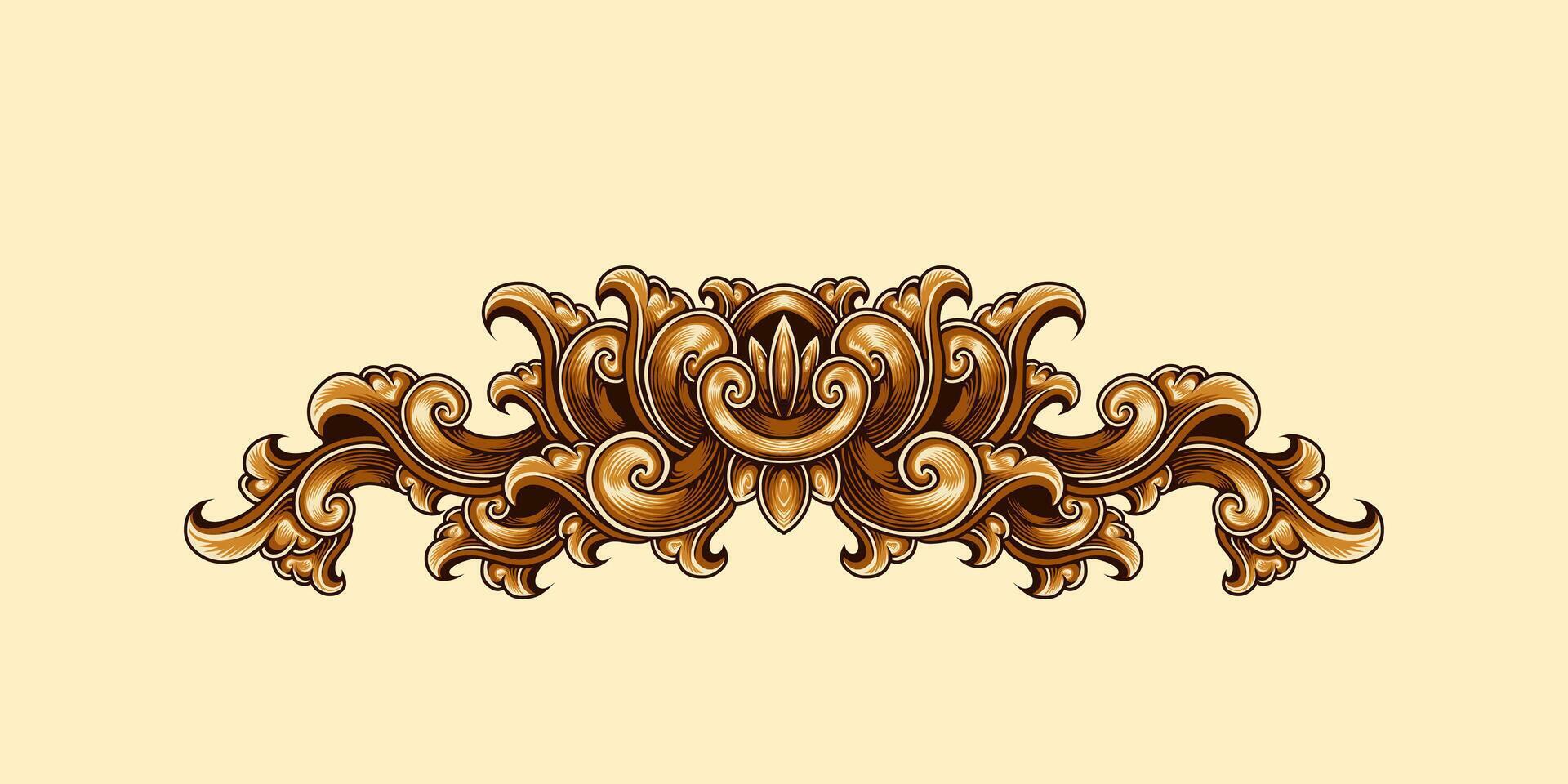 Classic style frame design with exquisite engraving and luxury free vector