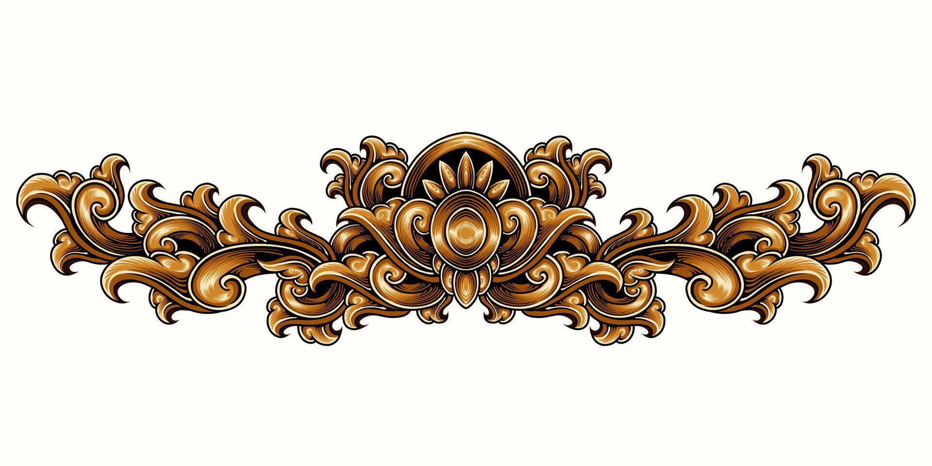 luxury Carved Classic Style Frame vector Free Vector