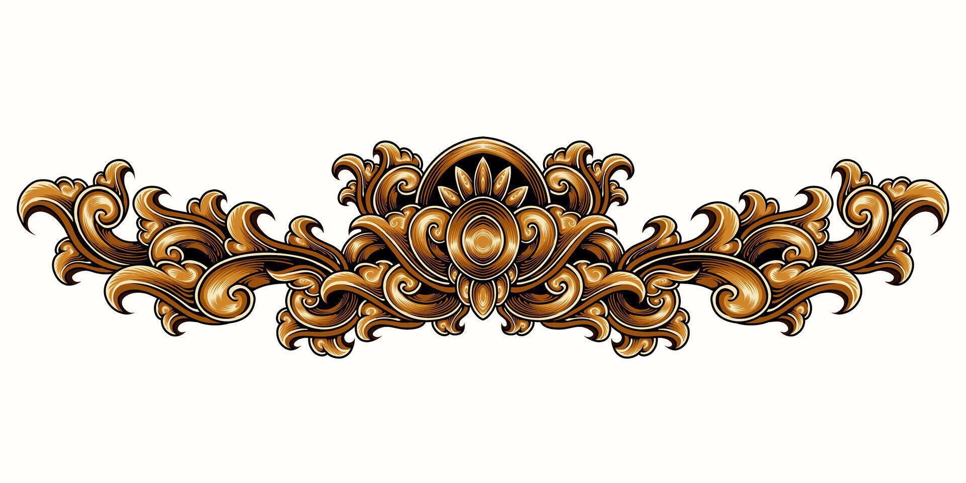 luxury Carved Classic Style Frame vector Free Vector