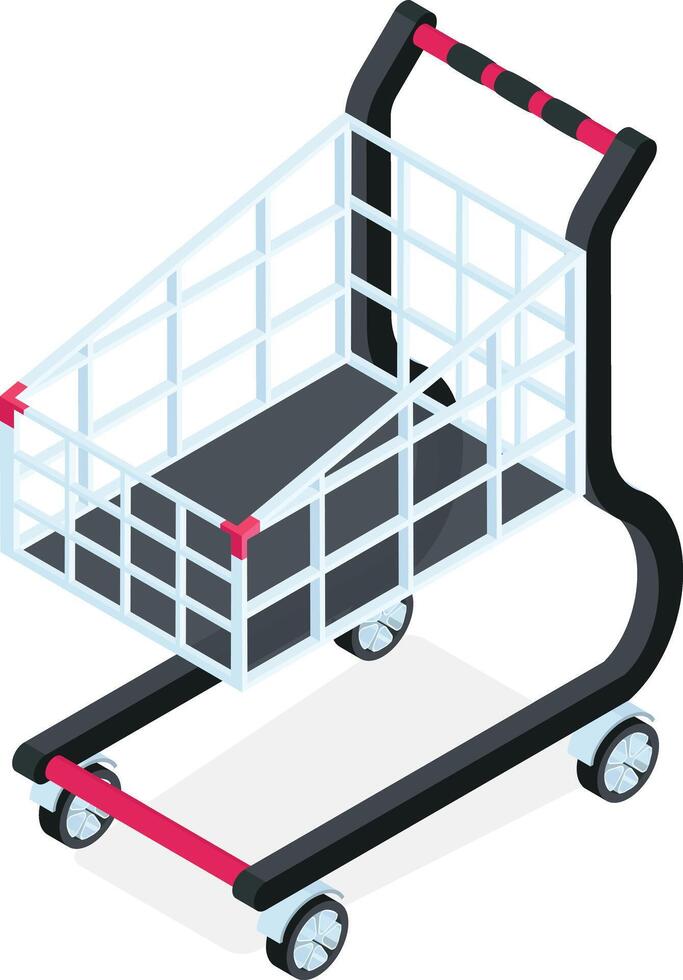 carrito de compras isométrico vector