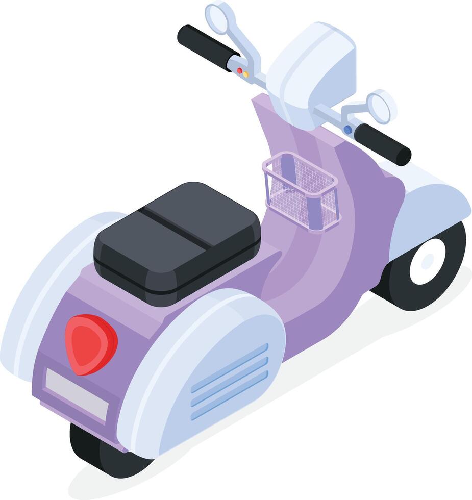 Isometric Charming Scooter vector
