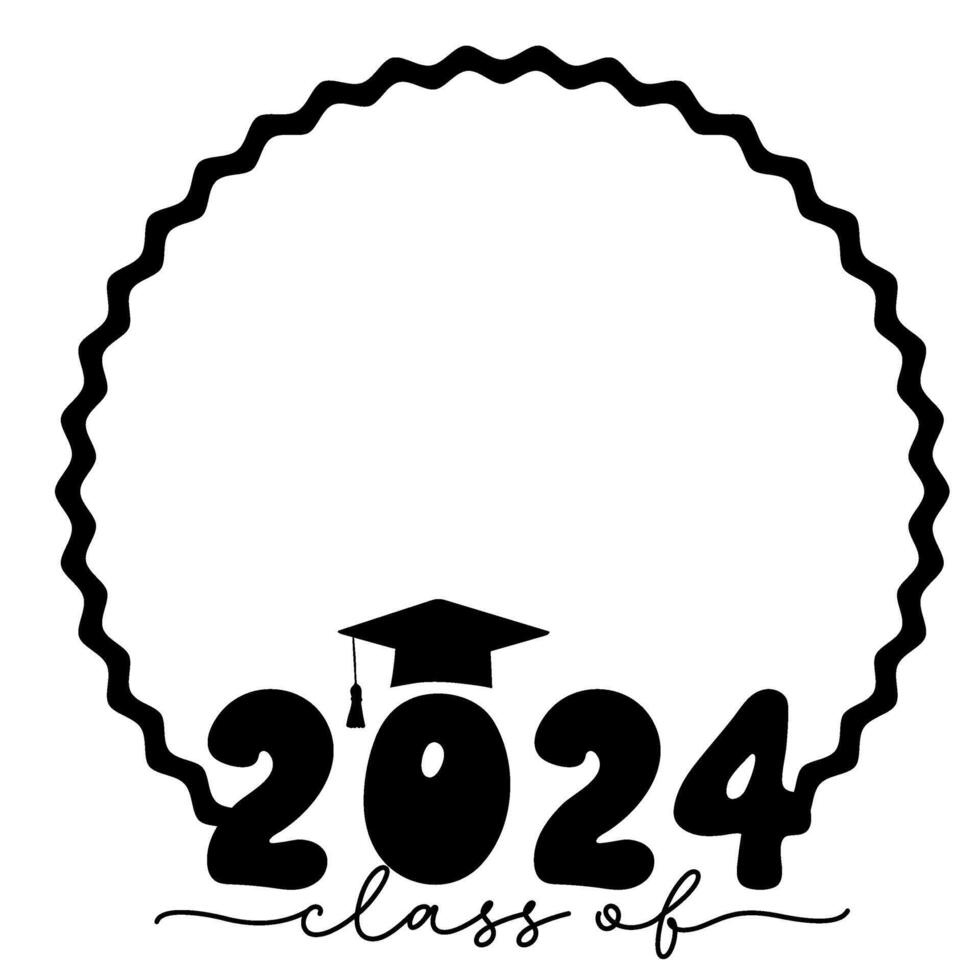 Class of 2024 circle frame vector