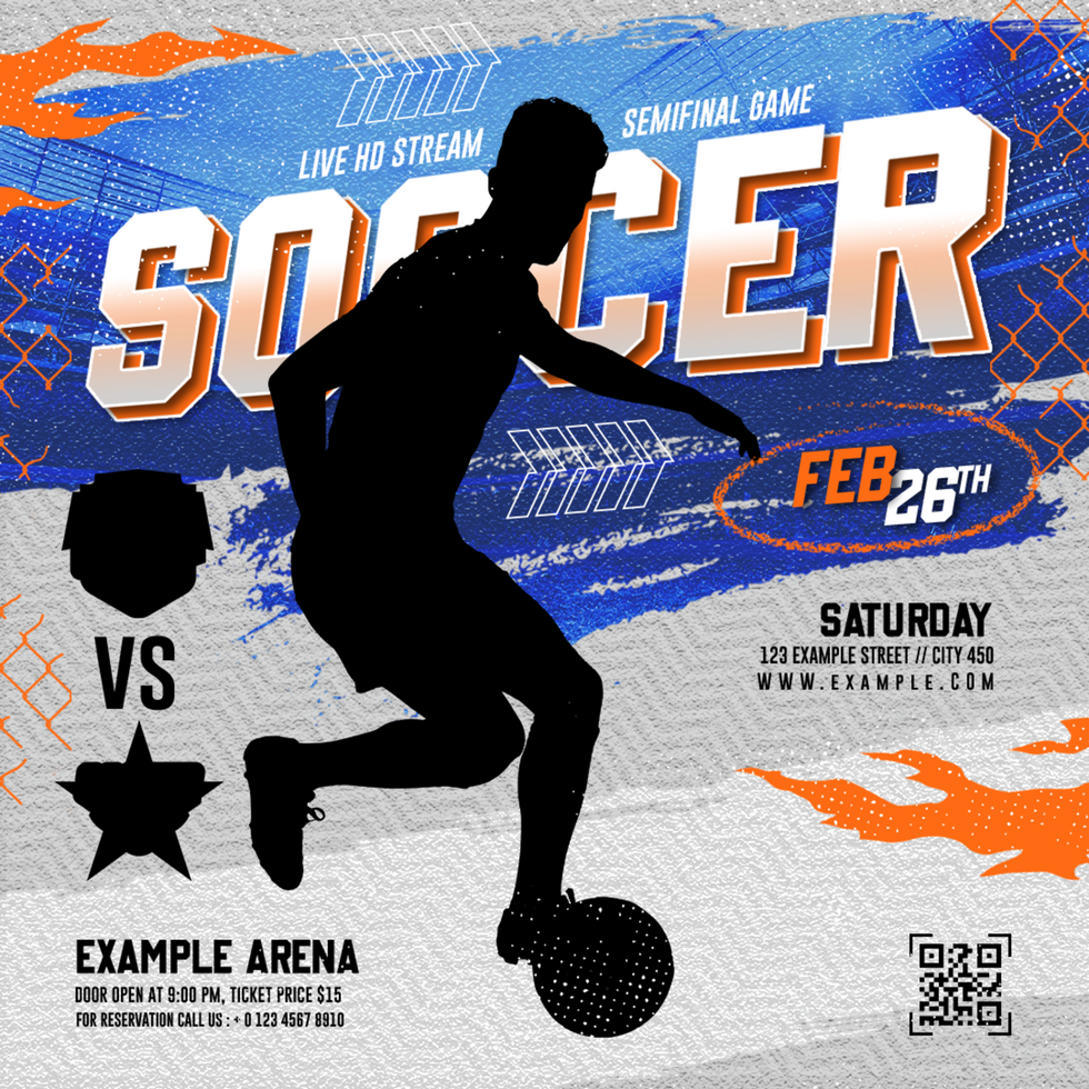 Soccer flyer social media template psd