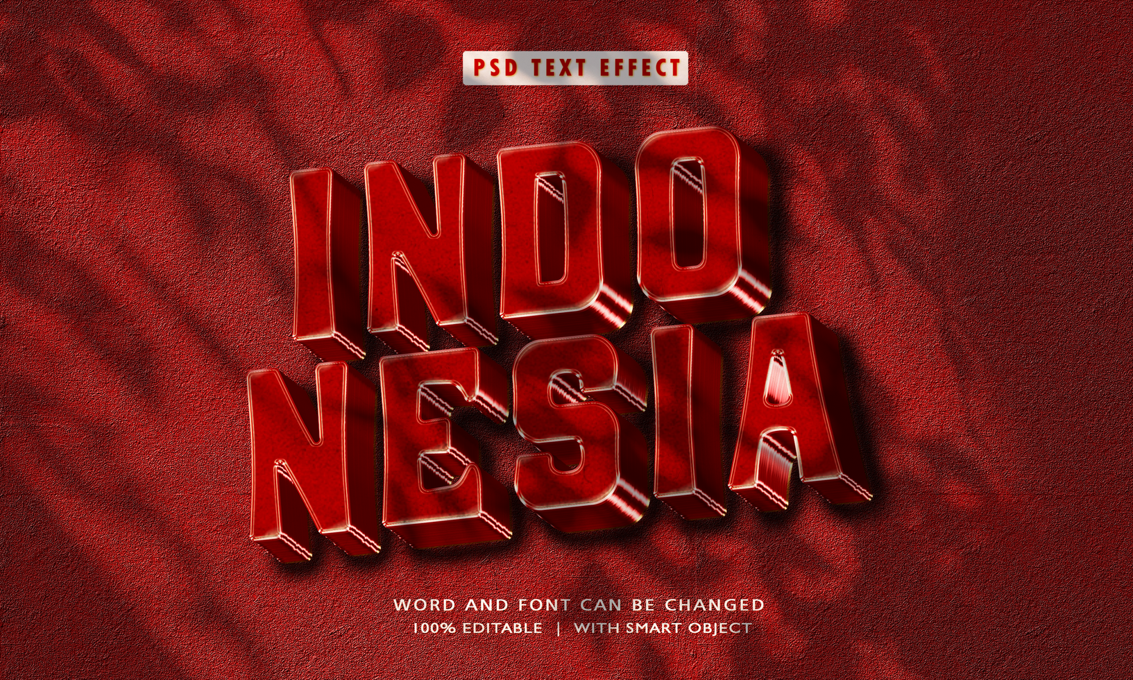 Indonesia 3D Style Editable Text Effects psd