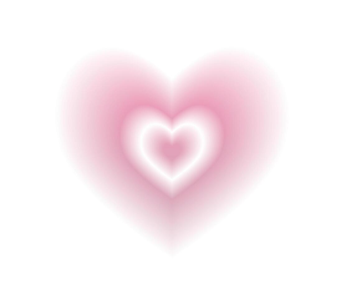 borroso rosado corazón aura. de moda y2k estilo. vector ilustración.