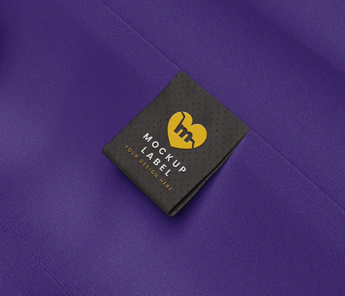 T shirt label mockup psd